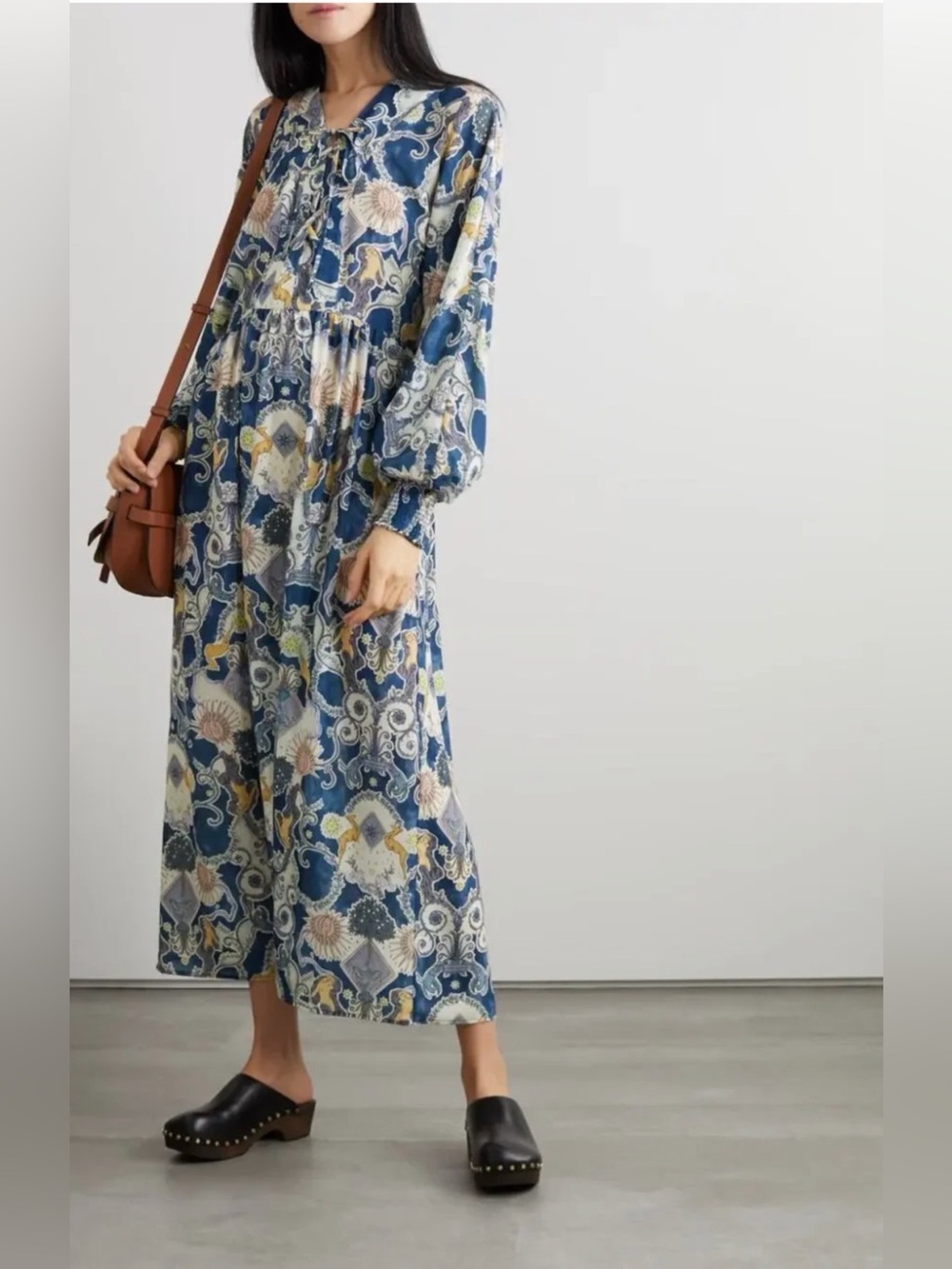 See by Chloé Tarot Lover’s Print Maxi Dress FR 38 US 6 Boho Flowy Celestial - Picture 7 of 7